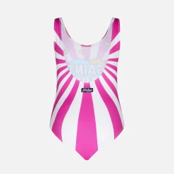 Costume intero da bambina stampa Saint Barth Pop