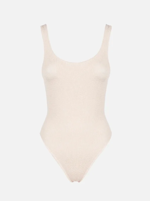 Costume intero da donna beige crinkle Lora