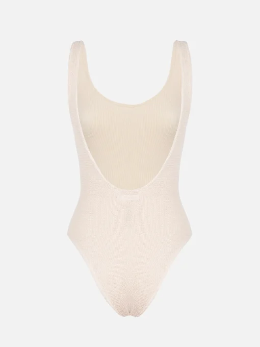 Costume intero da donna beige crinkle Lora