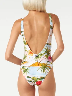 Costume intero da donna con stampa tropicale