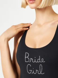 Costume intero da donna con ricamo strass Bride Girl