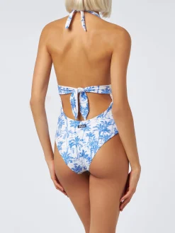 Costume intero da donna Marylin con stampa toile de Jouy