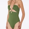 Costume intero verde militare cutout Kinsley