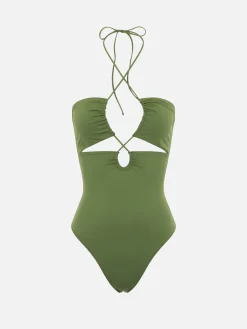 Costume intero verde militare cutout Kinsley