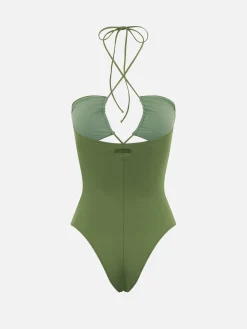 Costume intero verde militare cutout Kinsley