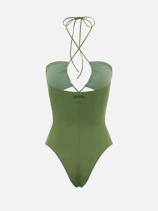 Costume intero verde militare cutout Kinsley
