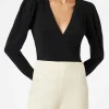 Costume intero/bodywear nero glitterato lavorato a maglia