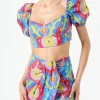 Crop top con stampa ikat