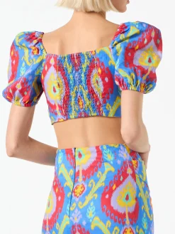 Crop top con stampa ikat