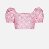 Crop top da bambina con ricamo margherite