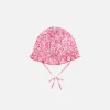 Cuffia per neonata in tessuto rosso Liberty