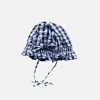 Cuffia per neonata stampa vichy blu