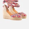 Espadrillas con zeppa alta e laccio alla caviglia