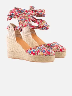Espadrillas con zeppa alta e laccio alla caviglia