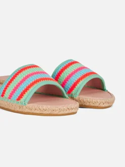 Espadrillas da donna con righe all'uncinetto