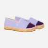 Espadrillas in tela lilla con ricami