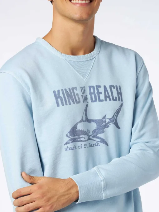 Felpa azzurra King of the beach
