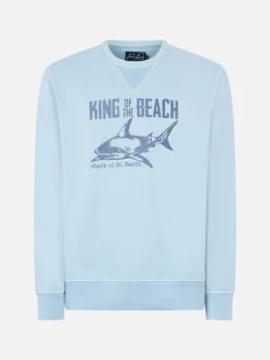 Felpa azzurra King of the beach