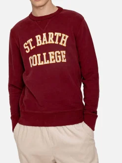 Felpa bordeaux stampa St. Barth College