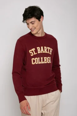 Felpa bordeaux stampa St. Barth College
