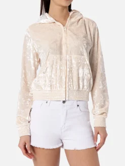 Felpa con zip da donna in ciniglia Jasmine