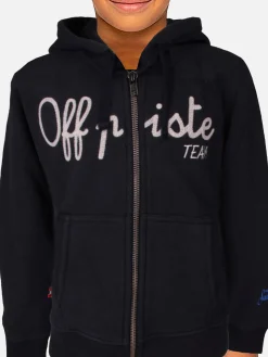 Felpa da bambino blu navy ricamo Off Piste team