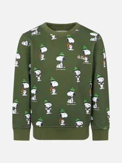 Felpa da bambino girocollo verde con stampa Snoopy | EDIZIONE SPECIALE SNOOPY PEANUTS™