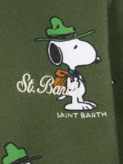 Felpa da bambino girocollo verde con stampa Snoopy | EDIZIONE SPECIALE SNOOPY PEANUTS™