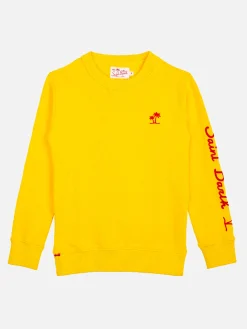 Felpa da bambino in cotone giallo con ricamo