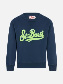 Felpa da bambino in cotone con patch in spugna St. Barth