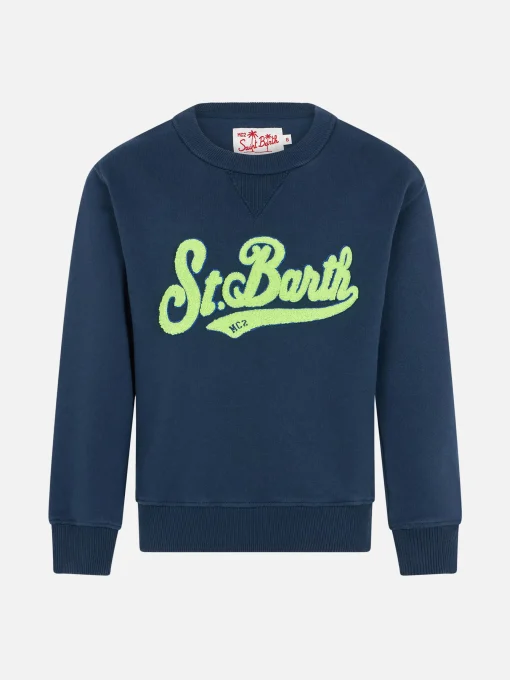 Felpa da bambino in cotone con patch in spugna St. Barth