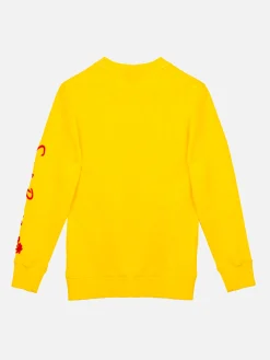 Felpa da bambino in cotone giallo con ricamo