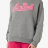 Felpa da donna in felpa con logo in spugna rosa