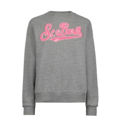 Felpa da donna in felpa con logo in spugna rosa
