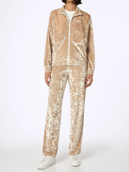 Felpa da donna Miriam beige in ciniglia