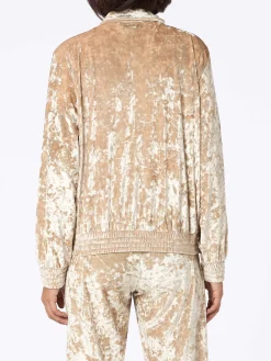 Felpa da donna Miriam beige in ciniglia
