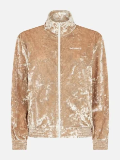 Felpa da donna Miriam beige in ciniglia