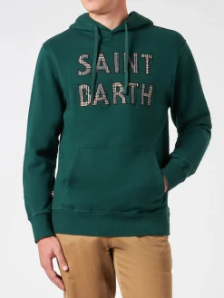 Felpa da uomo verde con patch Saint Barth