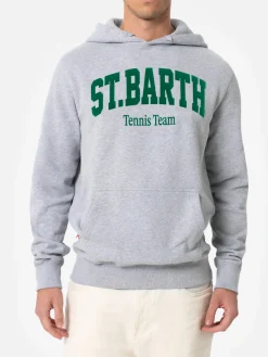 Felpa grigia da uomo Tribeca con St. Barth tennis team