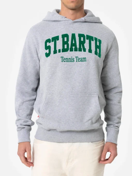 Felpa grigia da uomo Tribeca con St. Barth tennis team