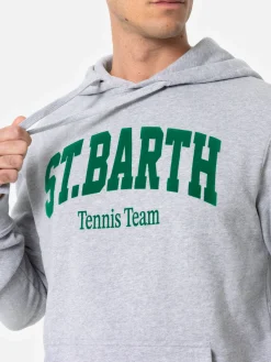 Felpa grigia da uomo Tribeca con St. Barth tennis team