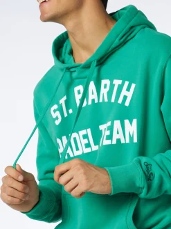 Felpa in cotone con cappuccio con stampa St. Barth Padel Team
