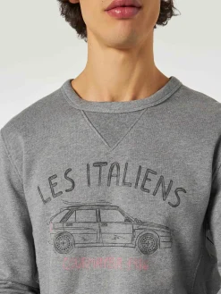 Felpa in cotone con stampa Les Italiens
