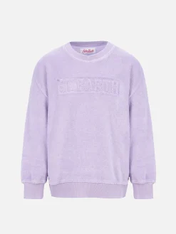 Felpa lilla da bambina Briony in spugna con logo Saint Barth