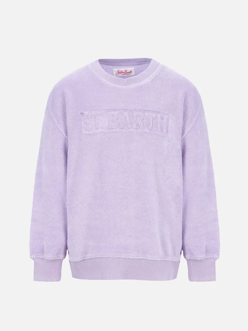 Felpa lilla da bambina Briony in spugna con logo Saint Barth