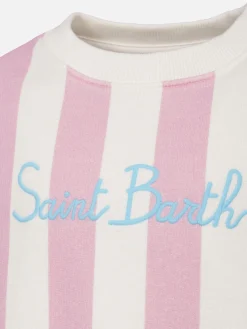 Felpa rigata da bambina Briony con ricamo Saint Barth