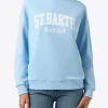 Felpa Stardust azzurra con stampa "St Barth beach club"