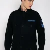 Field jacket in maglia con toppa