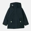 Giacca a vento blu navy con cappuccio da bambino