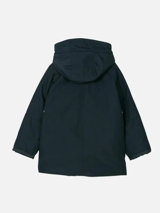 Giacca a vento blu navy con cappuccio da bambino